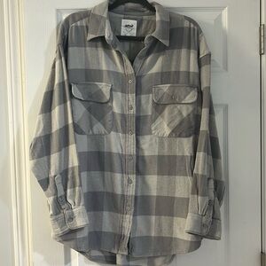 aerie plaid button-up sweater